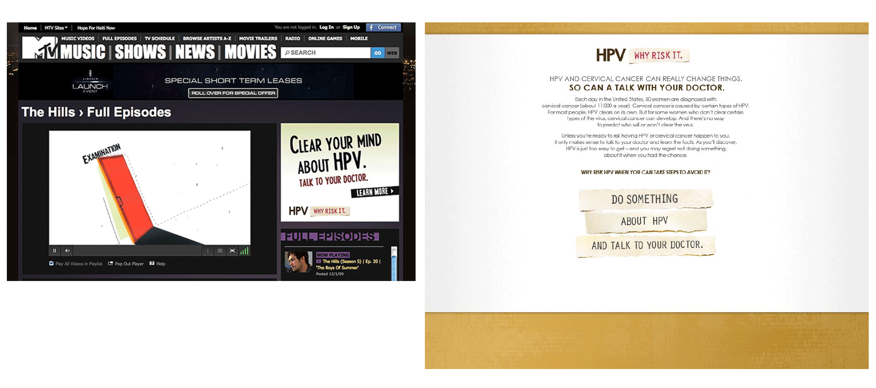 Gardasil - Companion Banner and Interstitial Page